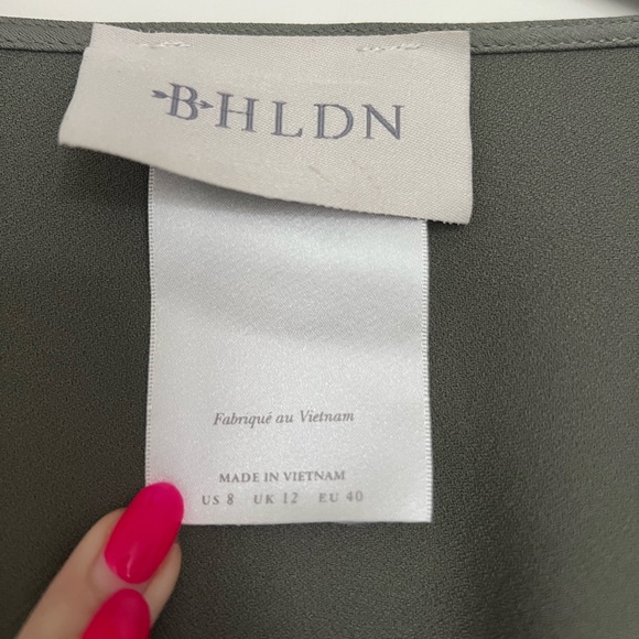 BHLDN Leila Deep-V Flutter-Sleeve Satin A-Line Gown - Picture 5 of 13